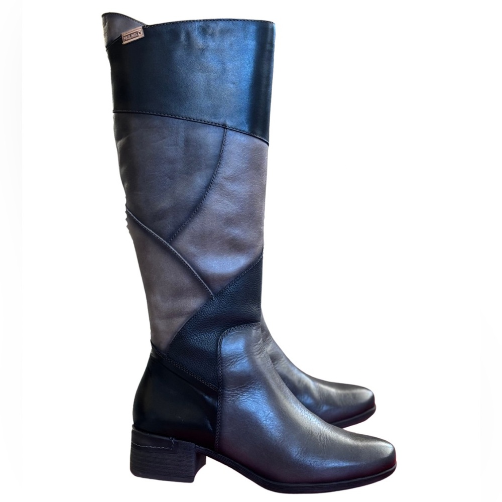 Pikolinos Leather tall boots,Size 7,5 - 8 /38 Color - black and gray, almost new